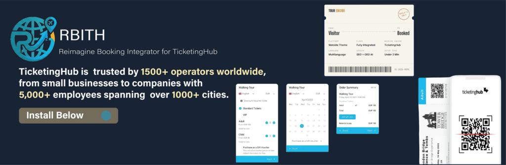 Reimagine Ticketing Hub Booking Integrator Pro - ticketinghub plugin